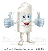 Vector Illustration of a Happy Chalk Mascot Holding Two Thumbs up by AtStockIllustration