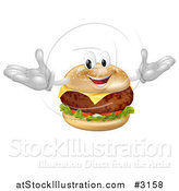 Vector Illustration of a Happy Cheeseburger Mascot by AtStockIllustration