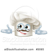 Vector Illustration of a Happy Chef Hat Mascot with a Mustache Holding out His Arms by AtStockIllustration