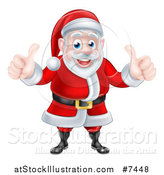 Vector Illustration of a Happy Christmas Santa Claus Giving Two Thumbs up by AtStockIllustration