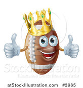 Vector Illustration of a Happy Crowned Football Mascot Holding Two Thumbs up by AtStockIllustration