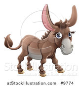 Vector Illustration of a Happy Cute Donkey by AtStockIllustration