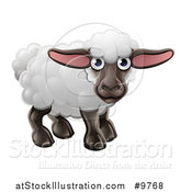 Vector Illustration of a Happy Cute Sheep by AtStockIllustration