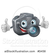 Vector Illustration of a Happy DSLR Camera Mascot Holding Two Thumbs up by AtStockIllustration