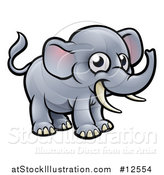 Vector Illustration of a Happy Elephant with Tusks by AtStockIllustration