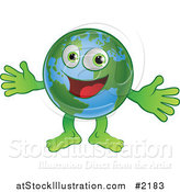 Vector Illustration of a Happy Globe Welcoming by AtStockIllustration