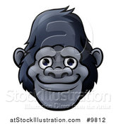 Vector Illustration of a Happy Gorilla Face by AtStockIllustration