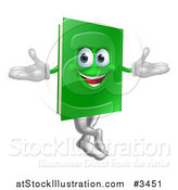 Vector Illustration of a Happy Green Book Mascot by AtStockIllustration