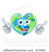 Vector Illustration of a Happy Heart Shaped Earth Globe Character Giving Two Thumbs up by AtStockIllustration