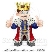 Vector Illustration of a Happy King Holding Two Thumbs up by AtStockIllustration
