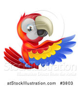 Vector Illustration of a Happy Macaw Parrt Presenting a Sign by AtStockIllustration