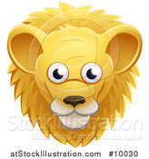 Vector Illustration of a Happy Male Lion Face Avatar by AtStockIllustration