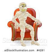 Vector Illustration of a Happy Mummy Siting in an Arm Chair by AtStockIllustration