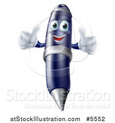 Vector Illustration of a Happy Pen Holding Two Thumbs up by AtStockIllustration