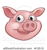 Vector Illustration of a Happy Pig Mascot Face by AtStockIllustration
