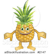 Vector Illustration of a Happy Pineapple Character by AtStockIllustration