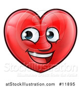 Vector Illustration of a Happy Red Love Heart Character by AtStockIllustration