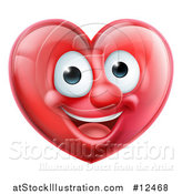 Vector Illustration of a Happy Red Love Heart Mascot by AtStockIllustration
