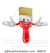 Vector Illustration of a Happy Red Paintbrush Mascot by AtStockIllustration