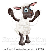 Vector Illustration of a Happy Sheep Standing by AtStockIllustration