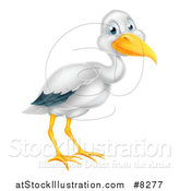 Vector Illustration of a Happy Stork Bird by AtStockIllustration