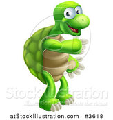 Vector Illustration of a Happy Tortoise Standing and Pointing by AtStockIllustration