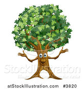 Vector Illustration of a Happy Tree Mascot by AtStockIllustration