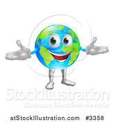 Vector Illustration of a Happy World Globe Mascot by AtStockIllustration