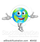 Vector Illustration of a Happy World Globe Mascot Standing by AtStockIllustration