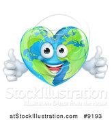 Vector Illustration of a Heart Character Giving Two Thumbs up by AtStockIllustration