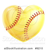Vector Illustration of a Heart Shaped Softball by AtStockIllustration