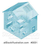 Vector Illustration of a Home Set up with a Local Area Network for Devices by AtStockIllustration