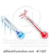 Vector Illustration of a Hot and Cold Weather Thermometers by AtStockIllustration