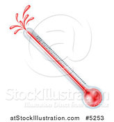 Vector Illustration of a Hot Thermometer Exploding from the End by AtStockIllustration