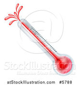 Vector Illustration of a Hot Thermometer Exploding out of the End by AtStockIllustration