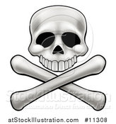 Vector Illustration of a Human Skull and Crossbones by AtStockIllustration