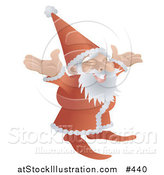 Vector Illustration of a Jolly Santa in His Red and White Uniform with His Arms out by AtStockIllustration