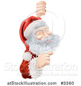 Vector Illustration of a Jolly Santa Pointing to a Sign by AtStockIllustration