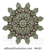 Vector Illustration of a Kaleidoscope Arabic Ottoman Floral Design by AtStockIllustration