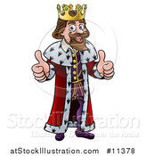 Vector Illustration of a King Giving Two Thumbs up by AtStockIllustration