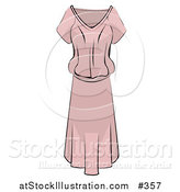 Vector Illustration of a Ladies Light Pink Dress by AtStockIllustration