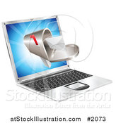 Vector Illustration of a Laptop Screen with a Mailbox and Message by AtStockIllustration