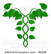 Vector Illustration of a Leafy Green Medical Dna Caduceus Plant by AtStockIllustration