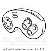 Vector Illustration of a Lineart Video Game Controller by AtStockIllustration