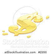 Vector Illustration of a Liquid Gold USD Dollar Symbol by AtStockIllustration