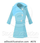 Vector Illustration of a Long Blue Ladies Coat by AtStockIllustration