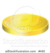 Vector Illustration of a Lucky Golden Penny Coin by AtStockIllustration