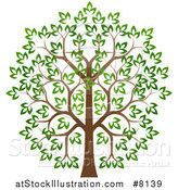 Vector Illustration of a Lush Tree with a Brown Trunk and Green Leaves by AtStockIllustration