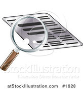 Vector Illustration of a Magnifying Glass Researching a Document by AtStockIllustration