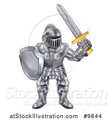 Vector Illustration of a Male Knight in a Suit of Armour by AtStockIllustration